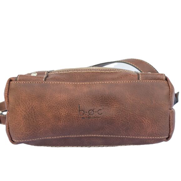 BOC BORN CONCEPT Purse Brown Green Faux Leather Crossbody Shoulder Bag - Picture 5 of 7